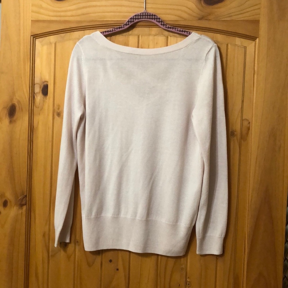 Pale Pink CrissCross Back Sweater Silk/ Cashmere